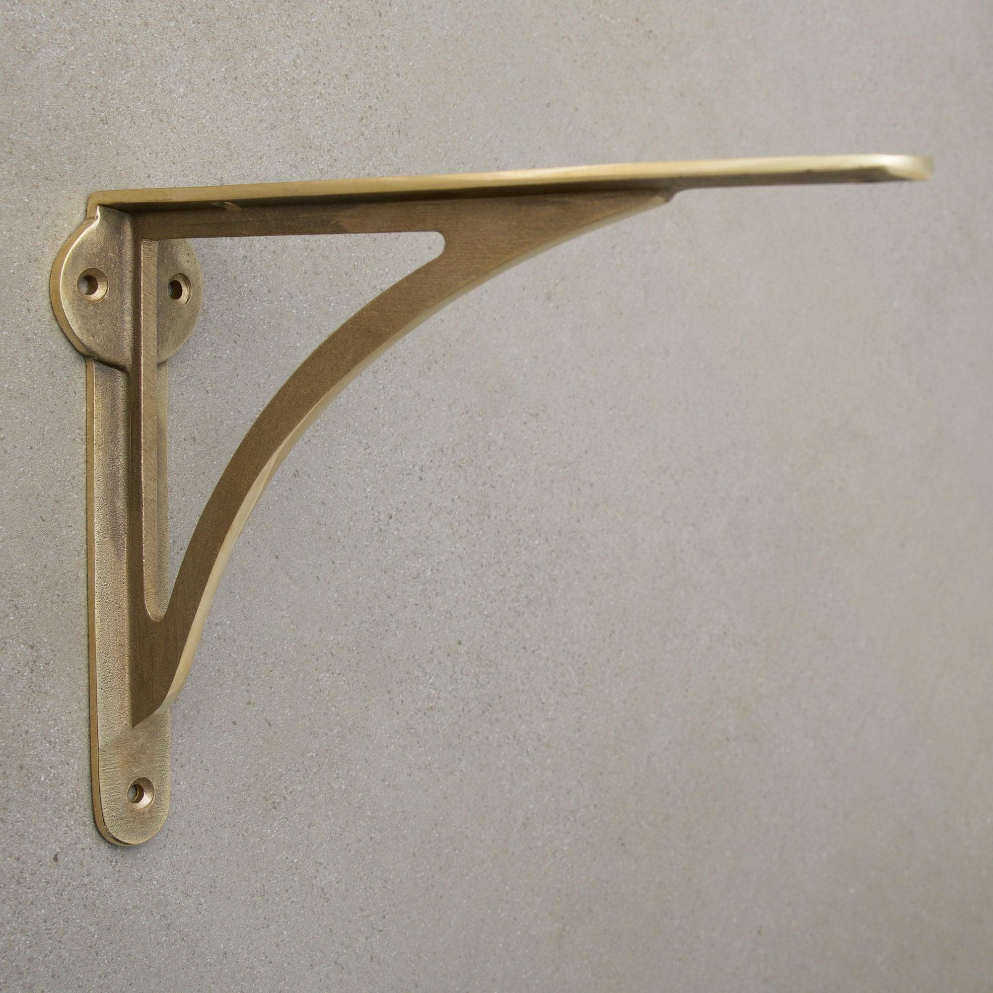 Ironbridge Shot Blast Brass Shelf Brackets | 4.5/6/7/8/10"-Brass Shelf Brackets-Yester Home