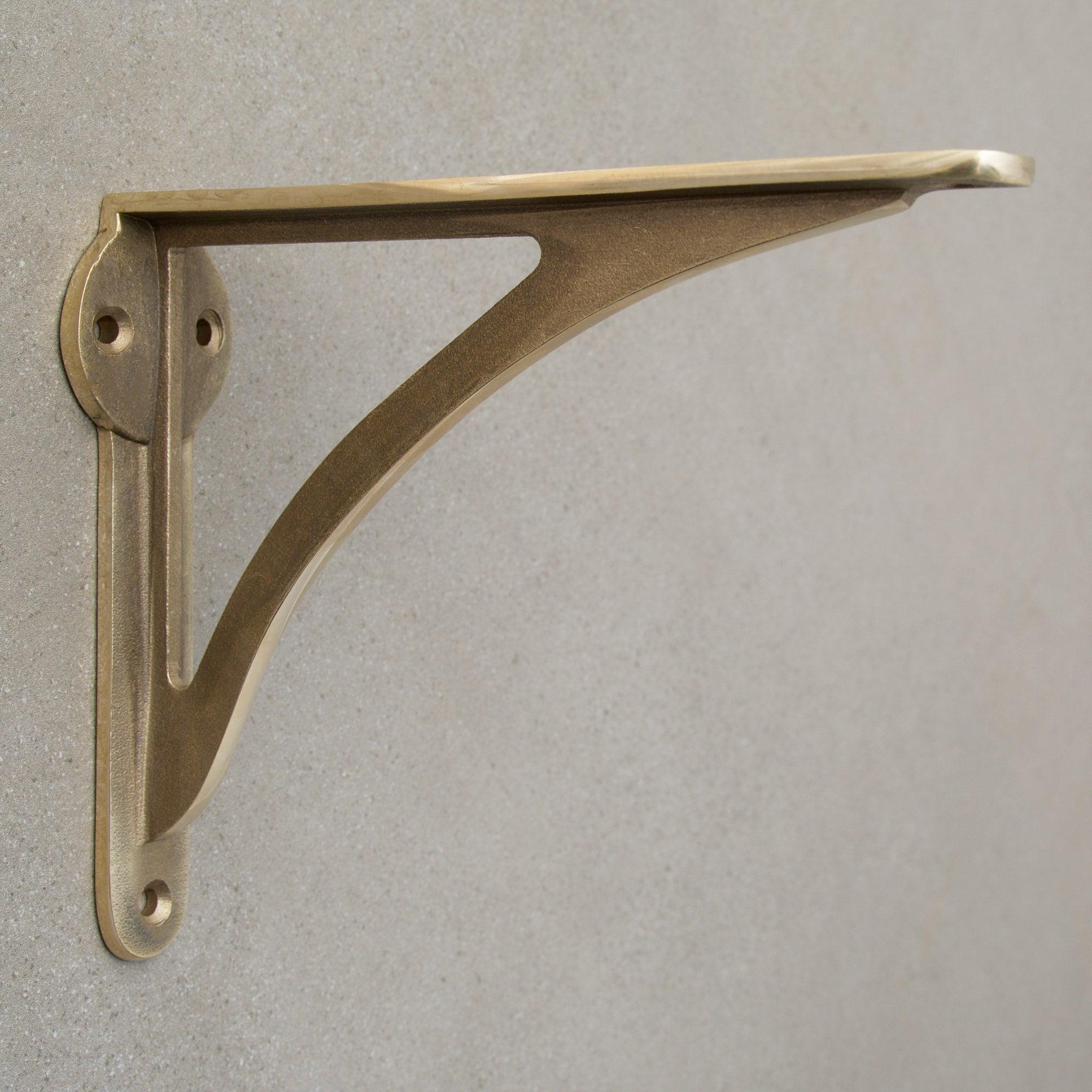 Ironbridge Shot Blast Brass Shelf Brackets | 4.5/6/7/8/10"-Brass Shelf Brackets-Yester Home