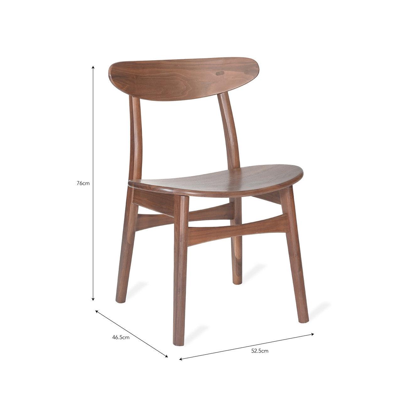 Kersoe Dining Chair - Walnut-Dining Chairs & Benches-Yester Home