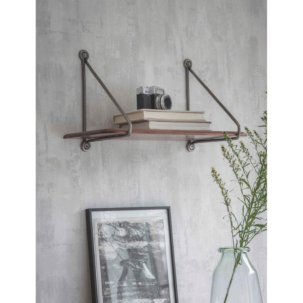 Kersoe Shelf with Bracket, Small 55cm - Walnut-Shelf-Yester Home