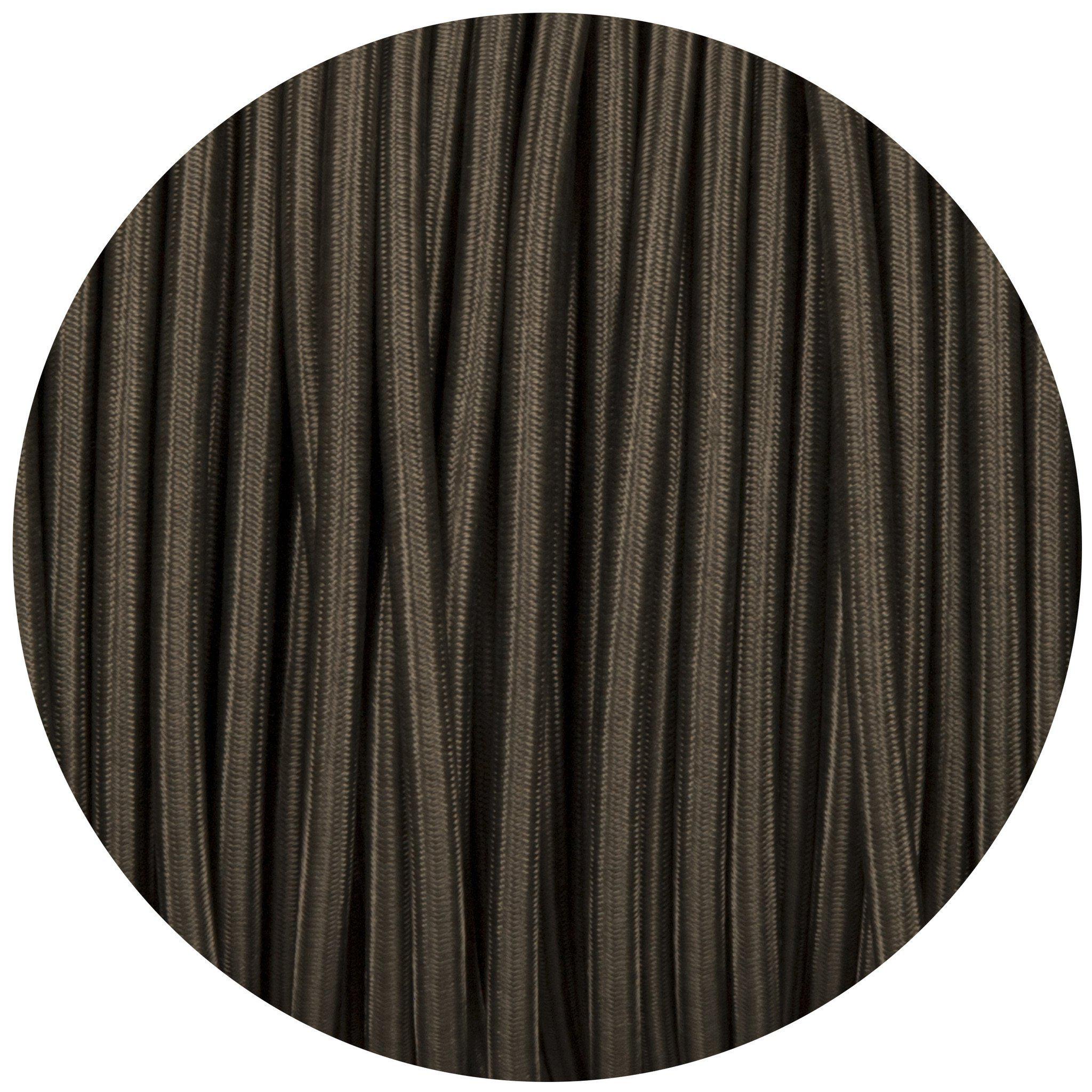 Khaki Round Fabric Braided Cable-Fabric Cable-Yester Home