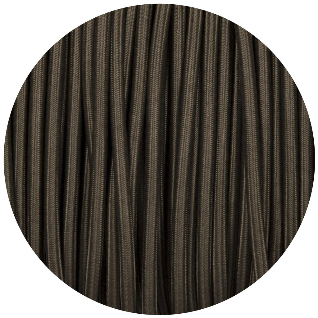 Khaki Round Fabric Braided Cable-Fabric Cable-Yester Home
