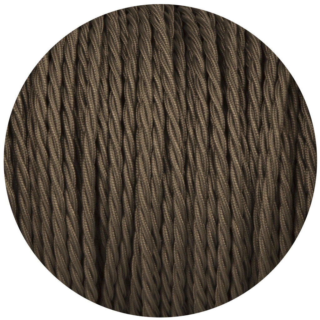 Khaki Twisted Fabric Braided Cable-Fabric Cable-Yester Home