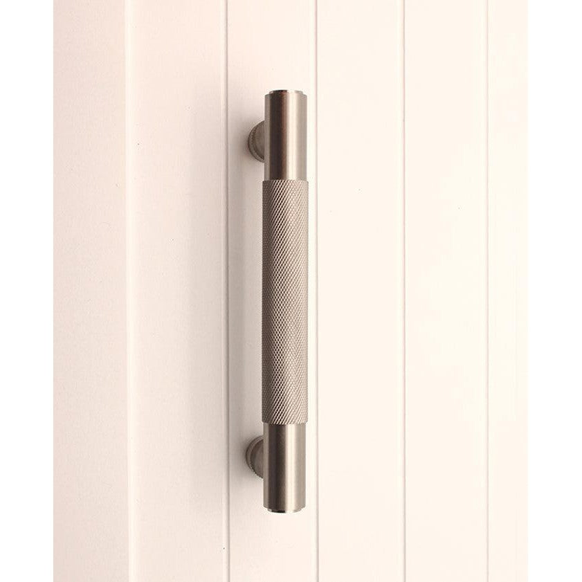 Knurled Bar Handles Small Satin Silver-Cabinet Handles-Yester Home