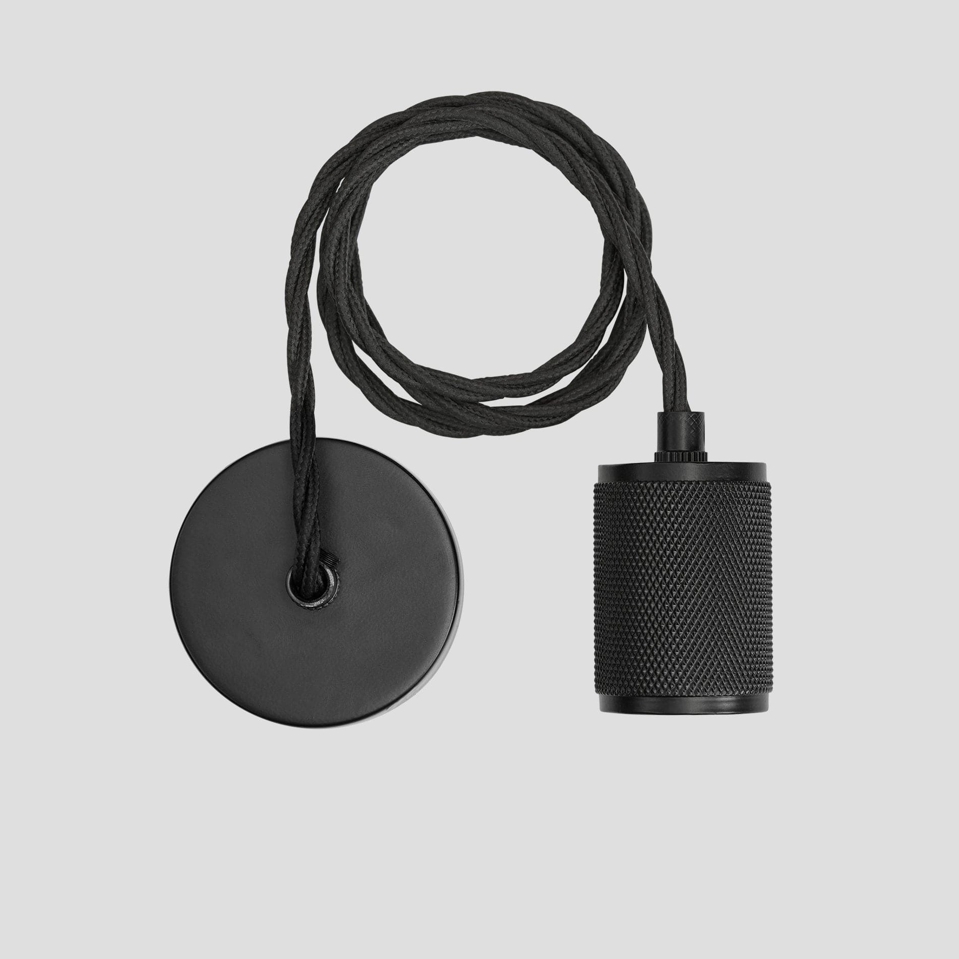 Knurled Edison Pendant Light - 1 Wire - Black-Ceiling Lights-Yester Home