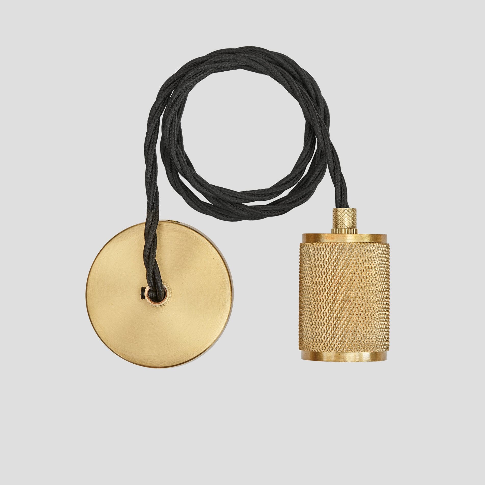 Knurled Edison Pendant Light - 1 Wire - Brass-Ceiling Lights-Yester Home