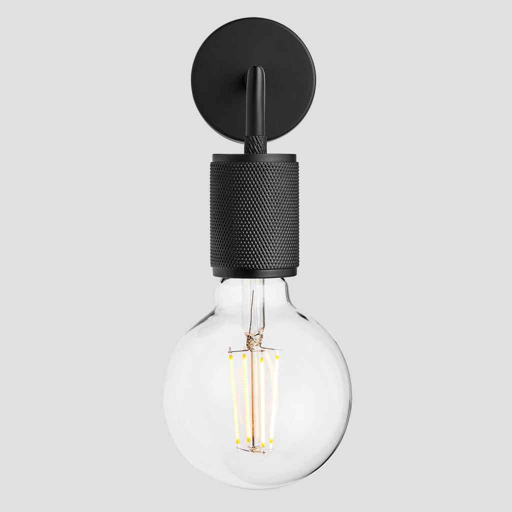Knurled Edison Wall Light - Black-Wall Lights-Yester Home