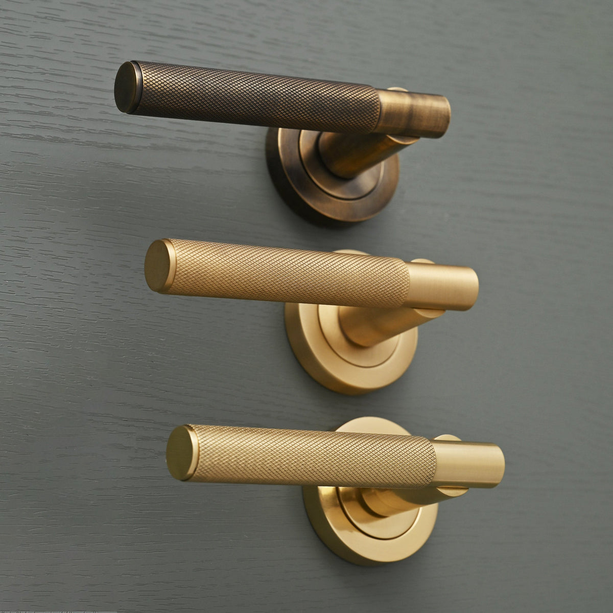 Knurled Solid Brass Lever Door Handle Yester Home