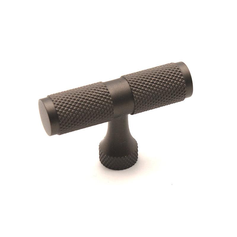 Knurled T bar Cupboard Pull Gunmetal Grey-Cupboard Pulls-Yester Home