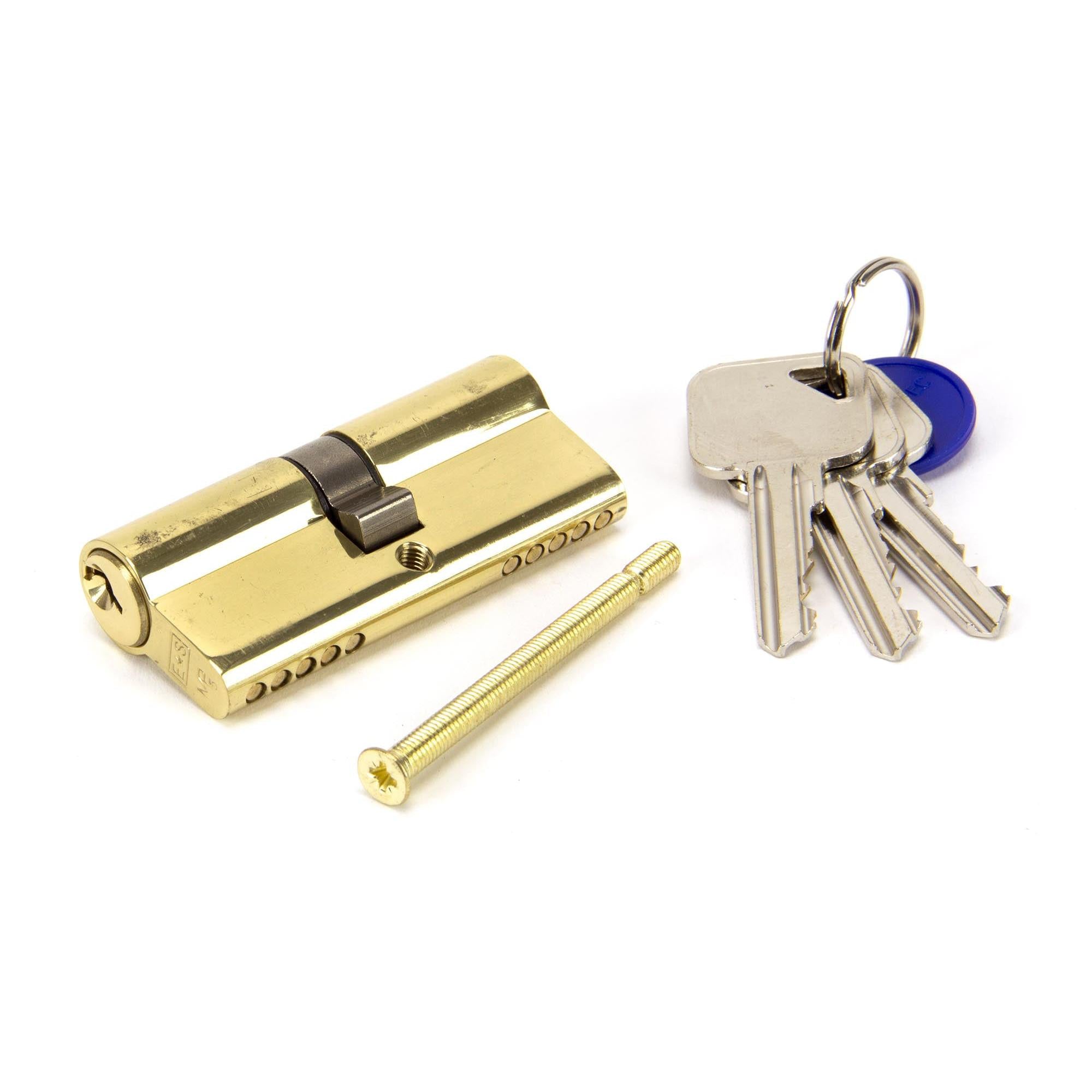 Lacquered Brass 35/35 Euro Cylinder | From The Anvil - Euro Cylinders - From The Anvil - Yester Home