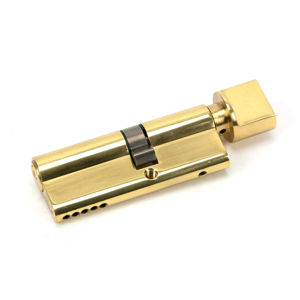 Lacquered Brass 35T/45 5pin Euro Cylinder/Thumbturn | From The Anvil-Euro Cylinders-Yester Home