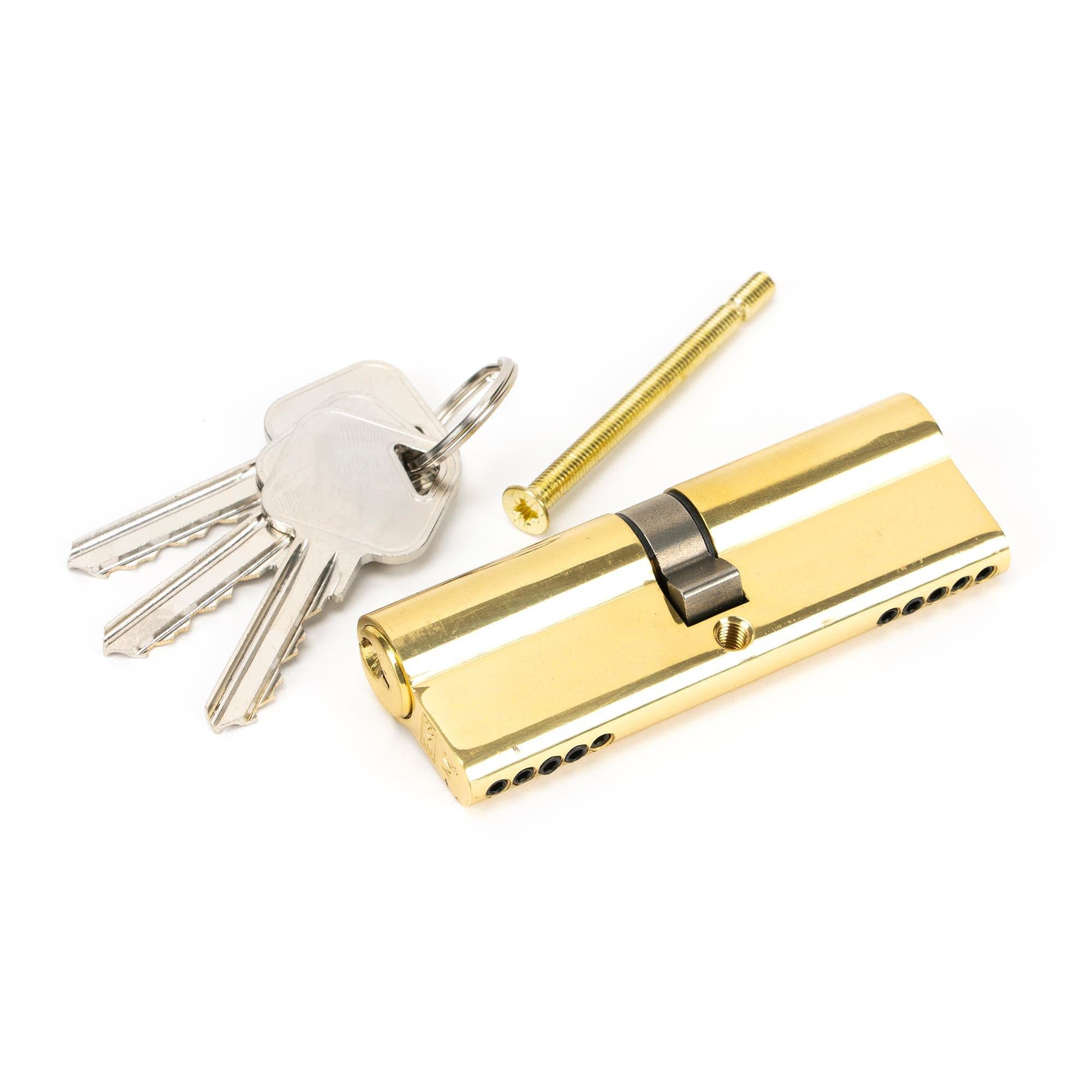 Lacquered Brass 45/45 5pin Euro Cylinder KA | From The Anvil - Euro Cylinders - From The Anvil - Yester Home