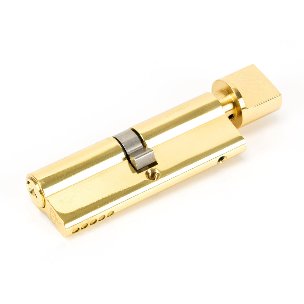 Lacquered Brass 45/45 5pin Euro Cylinder/Thumbturn | From The Anvil-Euro Cylinders-Yester Home