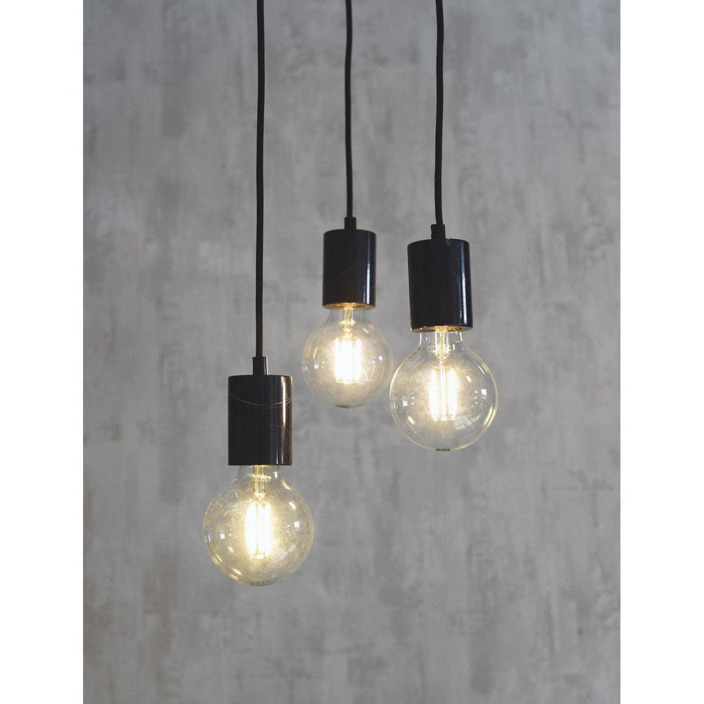 Lansdowne 3 Light Pendant - Black Marble-Pendant & Ceiling Lights-Yester Home