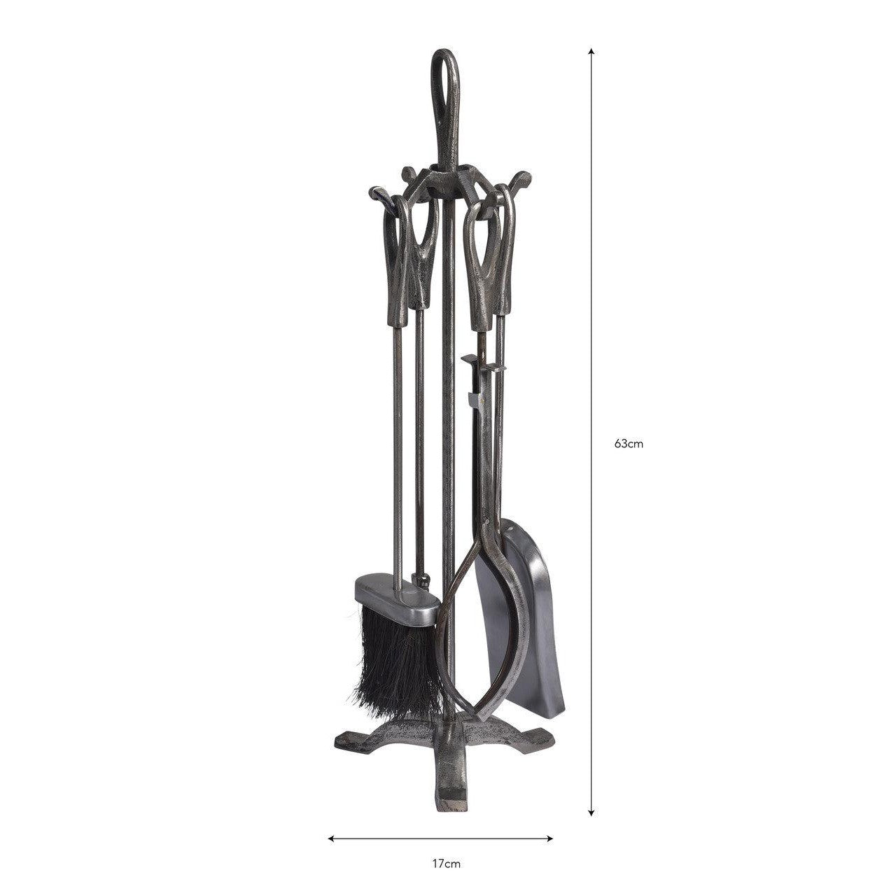 Latton Fireside Tool Set | Large | Antique Pewter - Fire Companion Set - Garden Trading - Yester Home