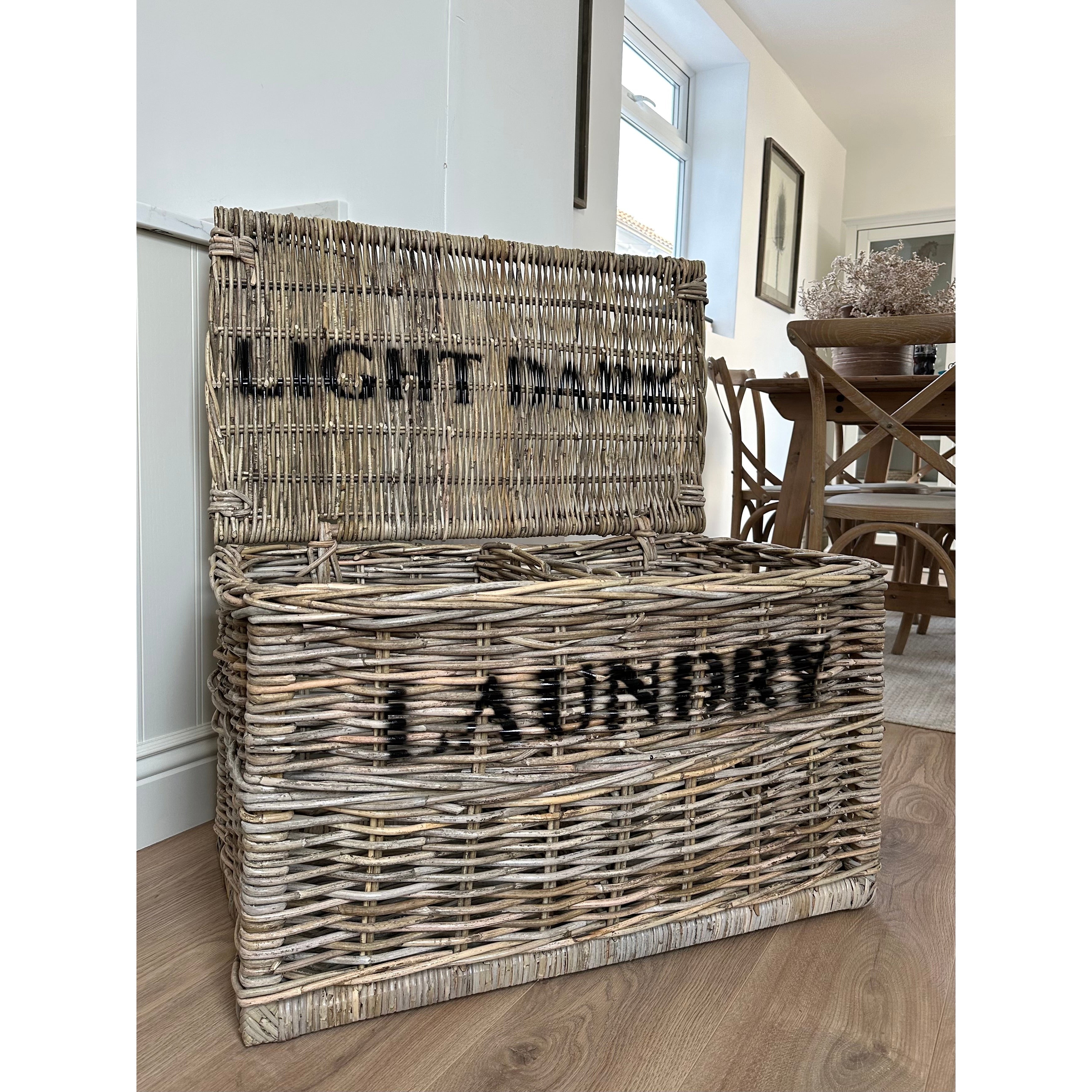 Lights & Darks Laundry Basket-Baskets-Yester Home