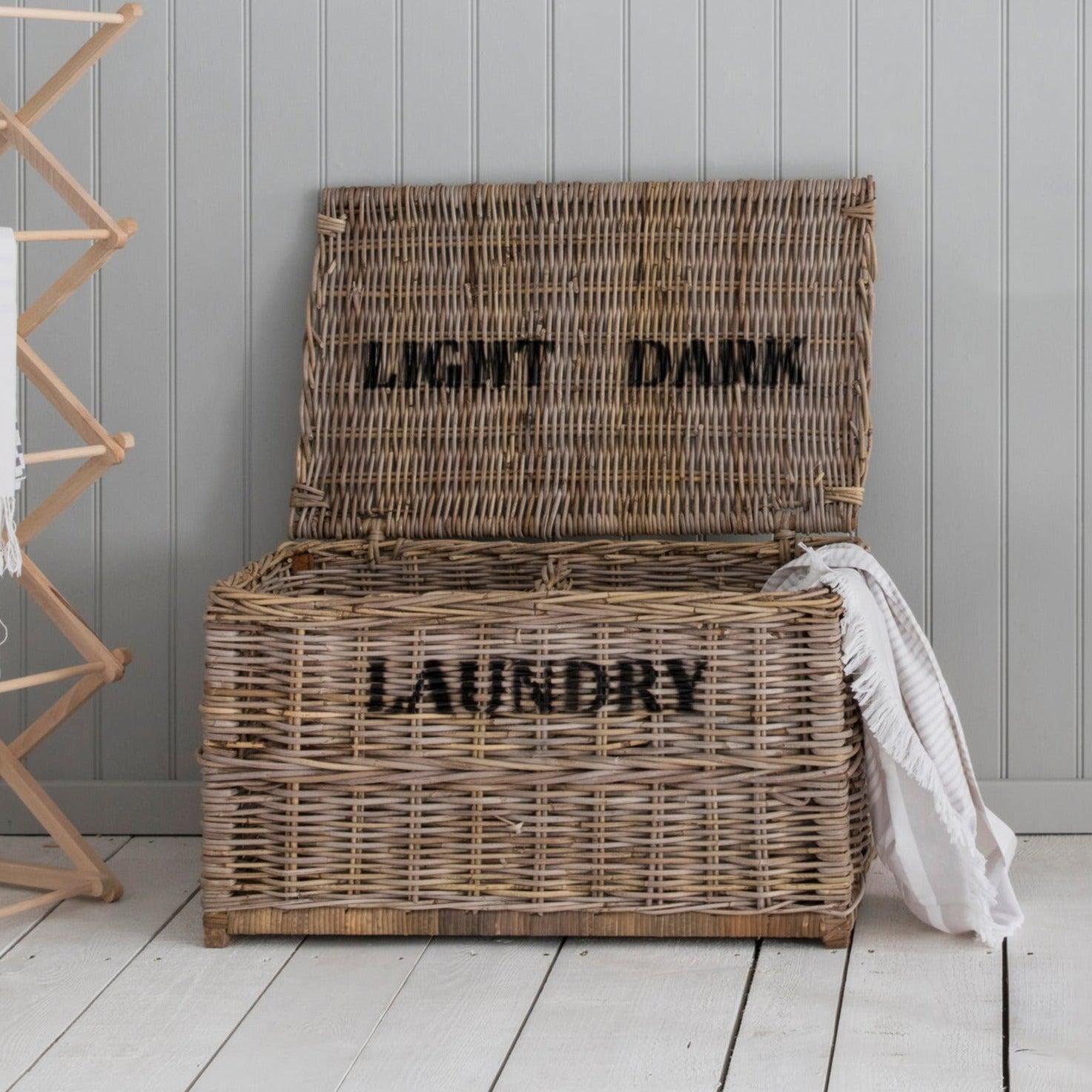 Lights & Darks Laundry Basket-Baskets-Yester Home