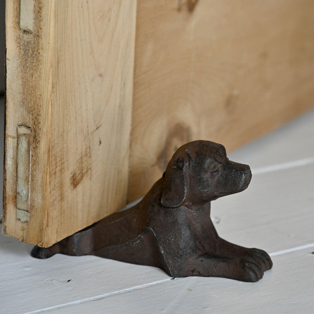 Lying Dog Cast Iron Door Stop-Door Stops-Yester Home