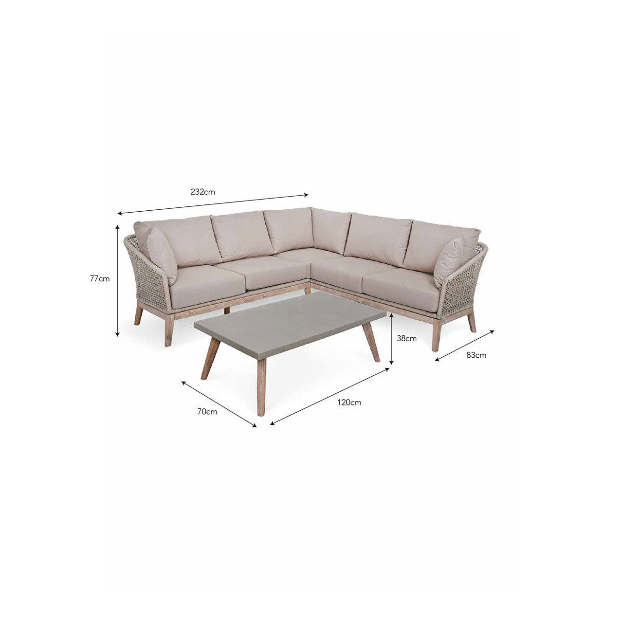 Lynton Corner Sofa Set - Outdoor Sofas & Sets - Garden Trading - Yester Home