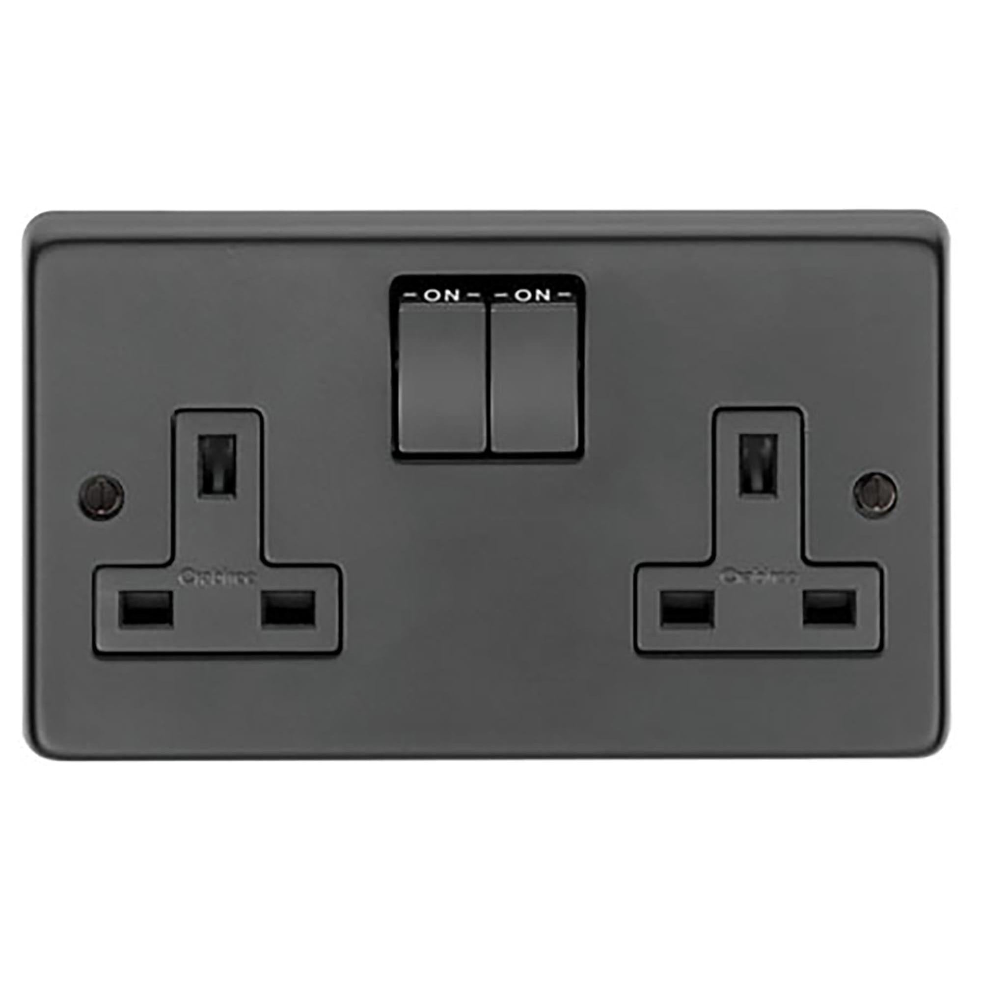 MB Double 13 Amp Switched Socket | From The Anvil - Electrical Switches & Sockets - From The Anvil - Yester Home
