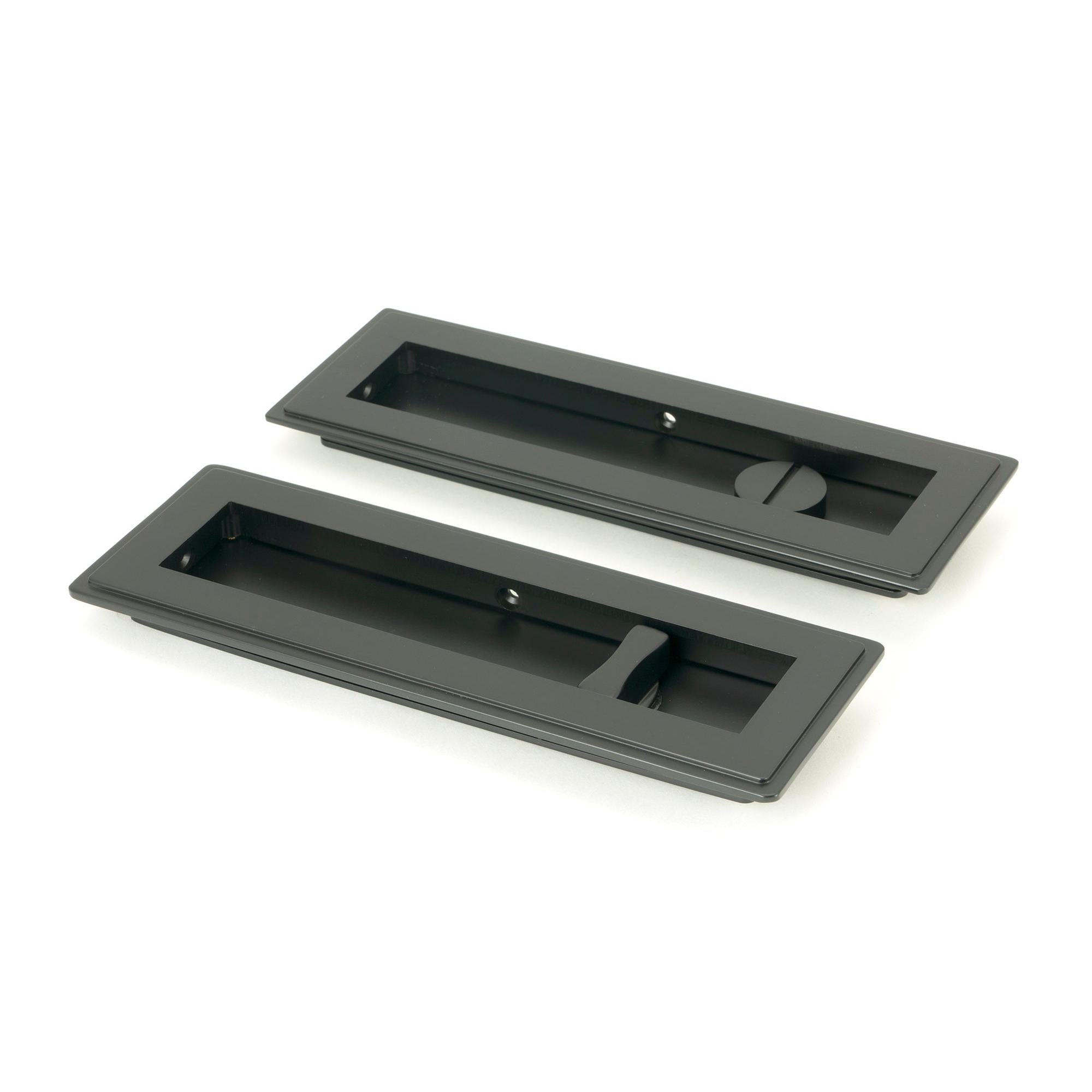 Matt Black 175mm Art Deco Rectangular Pull - Privacy Set | From The Anvil - Cabinet Pulls - From The Anvil - Yester Home