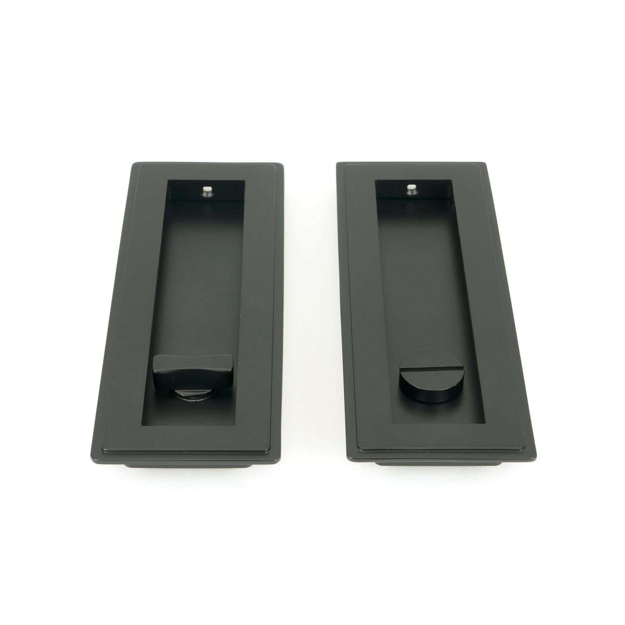 Matt Black 175mm Art Deco Rectangular Pull - Privacy Set | From The Anvil - Cabinet Pulls - From The Anvil - Yester Home
