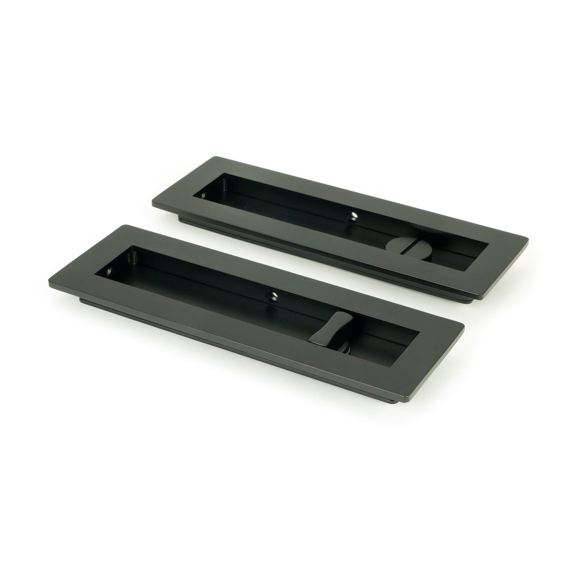 Matt Black 175mm Plain Rectangular Pull - Privacy Set | From The Anvil-Cabinet Pulls-Yester Home