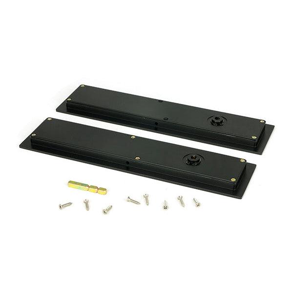Matt Black 250mm Plain Rectangular Pull - Privacy Set | From The Anvil-Cabinet Pulls-Yester Home