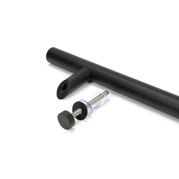 Matt Black (316) 0.6m Offset T Bar Handle Bolt Fix 32mm Ø | From The Anvil-Pull Handles-Yester Home