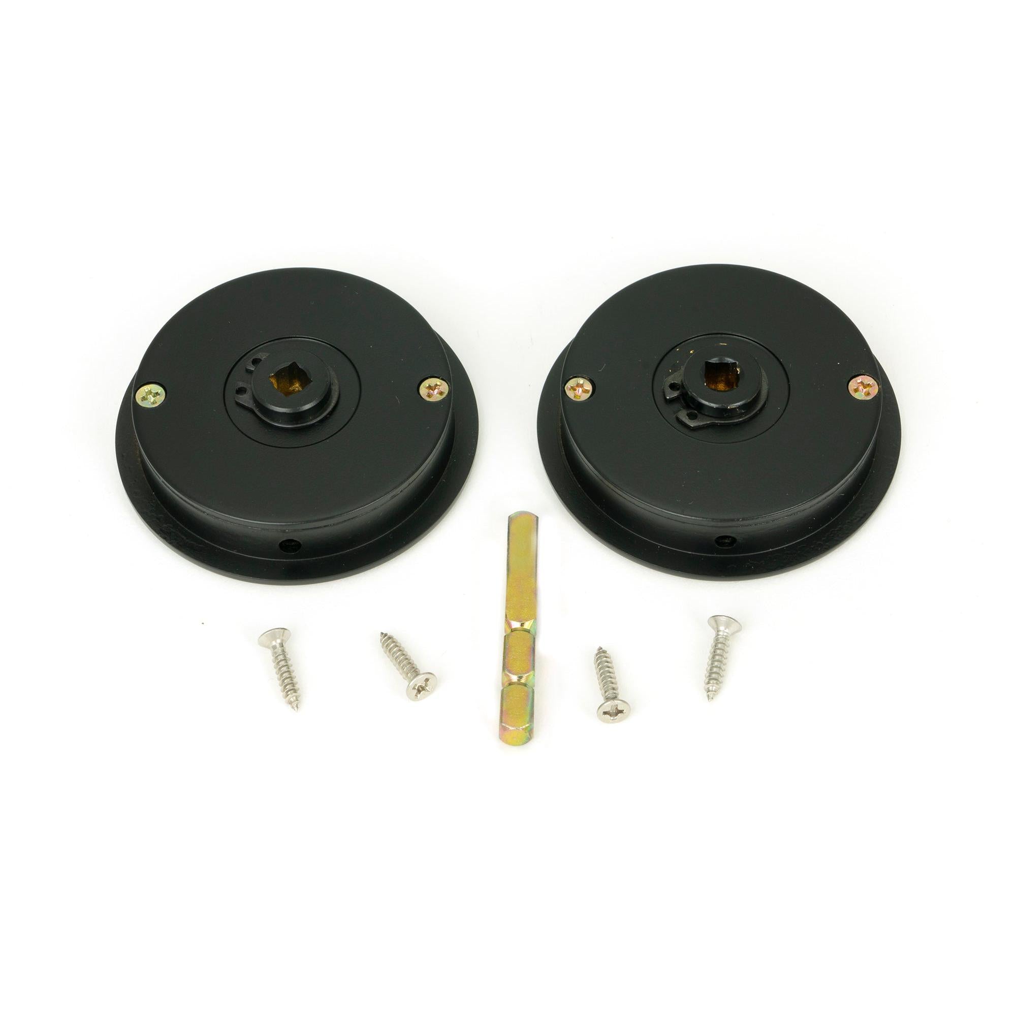 Matt Black 60mm Art Deco Round Pull - Privacy Set | From The Anvil - Cabinet Pulls - From The Anvil - Yester Home