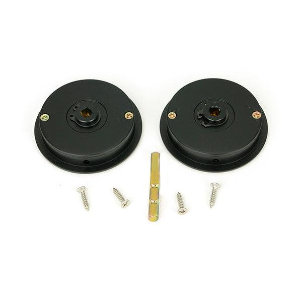 Matt Black 60mm Art Deco Round Pull - Privacy Set | From The Anvil-Cabinet Pulls-Yester Home
