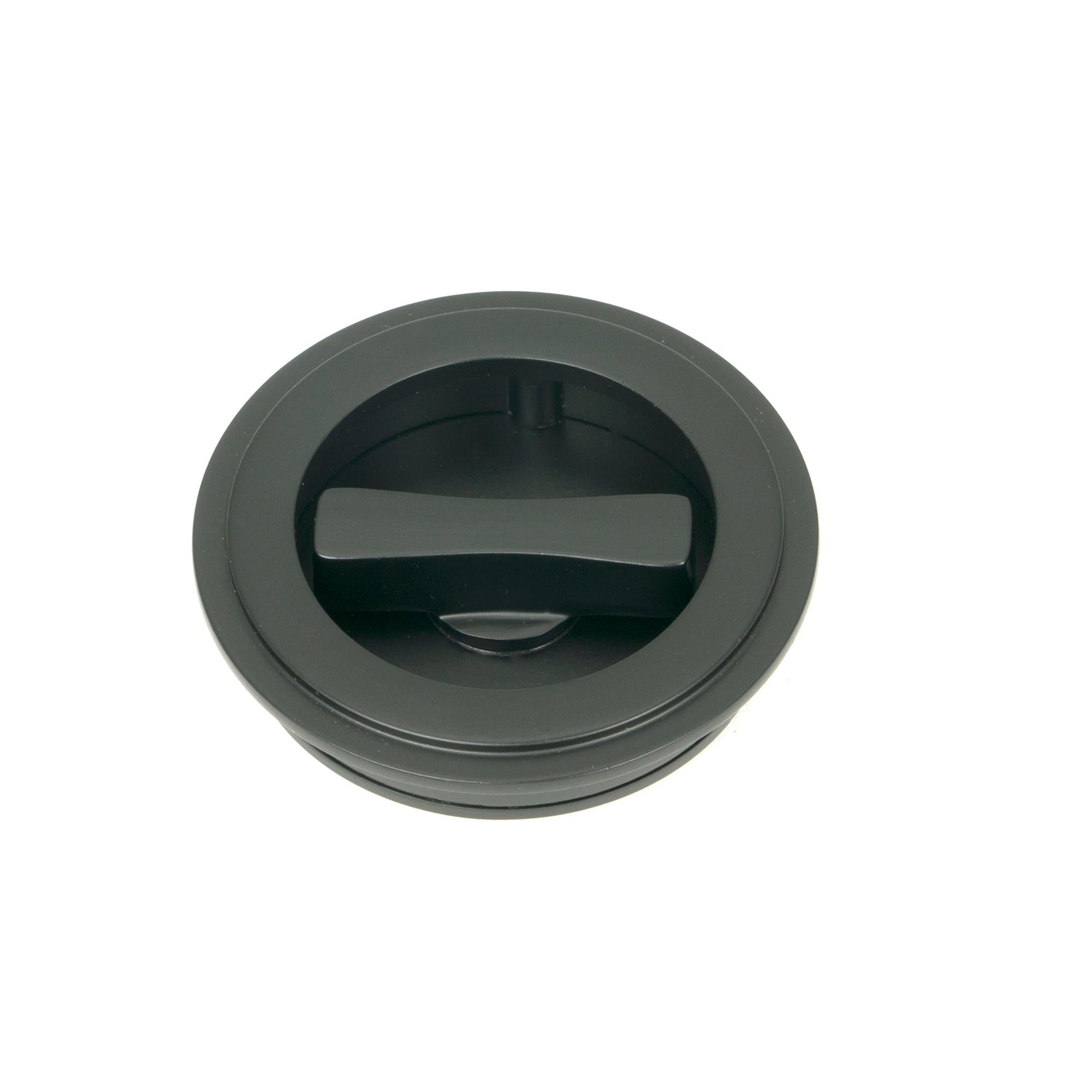 Matt Black 60mm Art Deco Round Pull - Privacy Set | From The Anvil - Cabinet Pulls - From The Anvil - Yester Home
