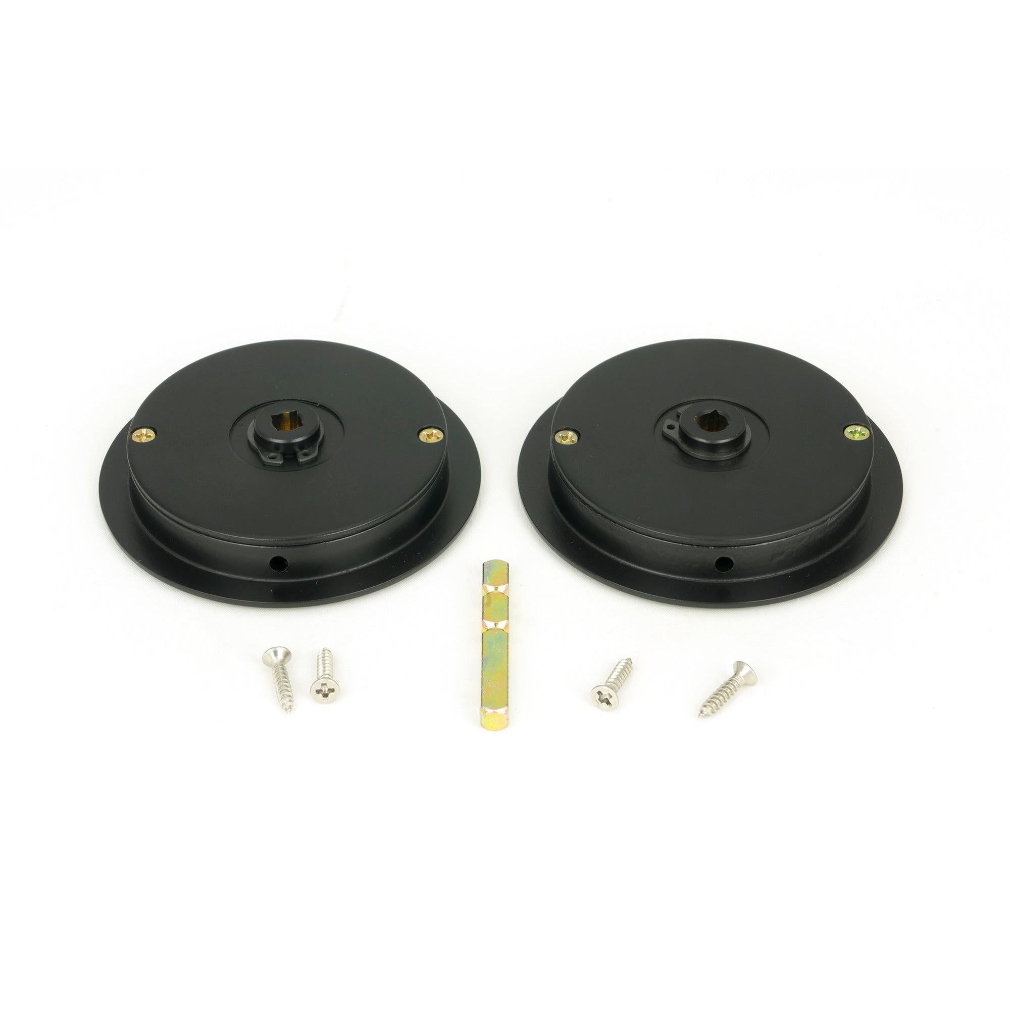 Matt Black 75mm Art Deco Round Pull - Privacy Set | From The Anvil - Cabinet Pulls - From The Anvil - Yester Home