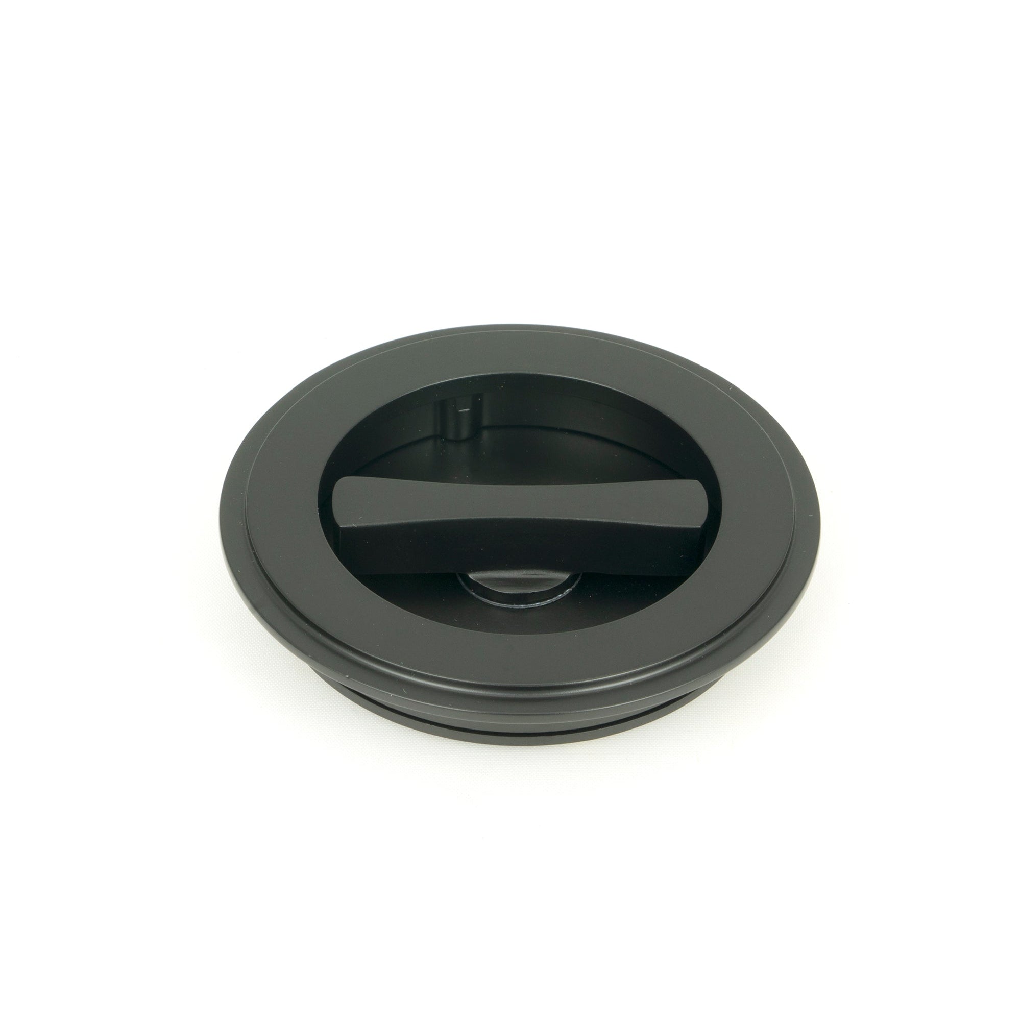 Matt Black 75mm Art Deco Round Pull - Privacy Set | From The Anvil-Cabinet Pulls-Yester Home