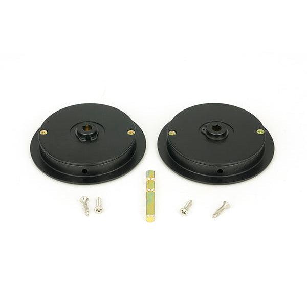 Matt Black 75mm Art Deco Round Pull - Privacy Set | From The Anvil-Cabinet Pulls-Yester Home