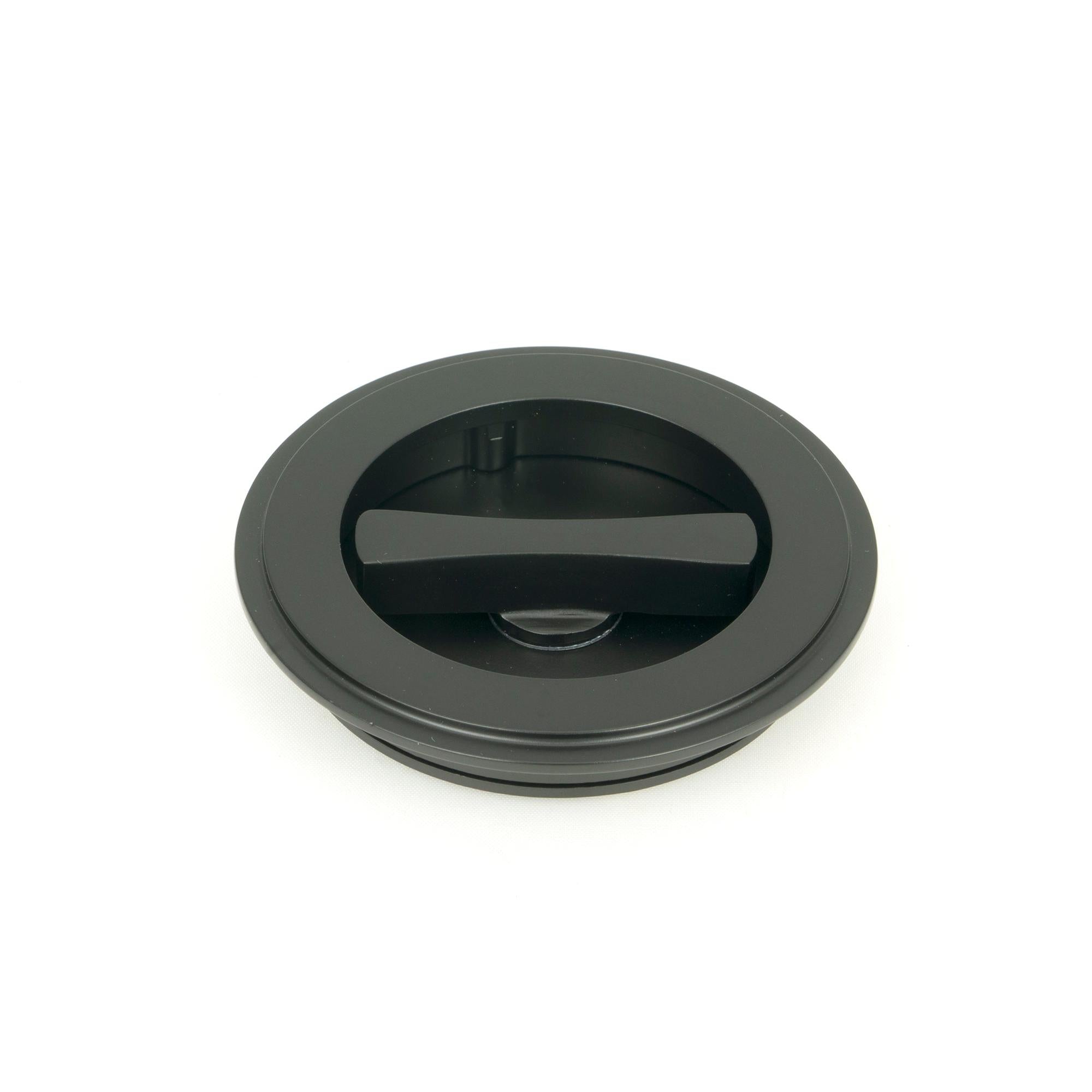 Matt Black 75mm Art Deco Round Pull - Privacy Set | From The Anvil - Cabinet Pulls - From The Anvil - Yester Home