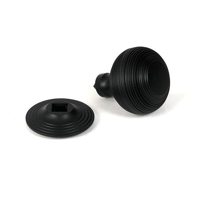 Matt Black Beehive Centre Door Knob | From The Anvil-Centre Door Knobs-Yester Home