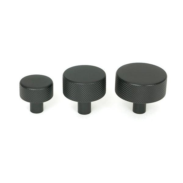 Matt Black Brompton Cabinet Knob - 38mm (No rose) | From The Anvil-Cabinet Knobs-Yester Home