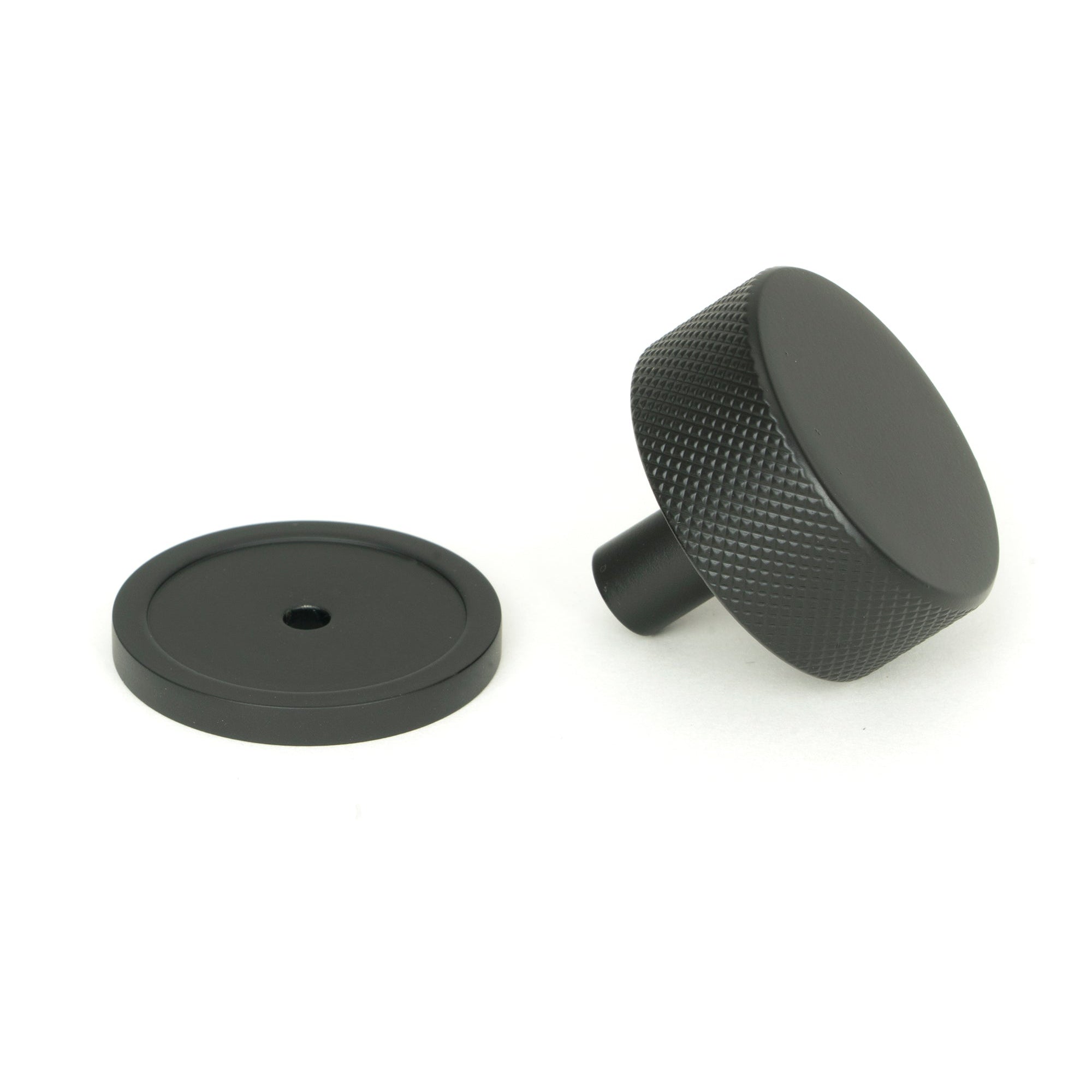 Matt Black Brompton Cabinet Knob - 38mm (Plain) | From The Anvil-Cabinet Knobs-Yester Home