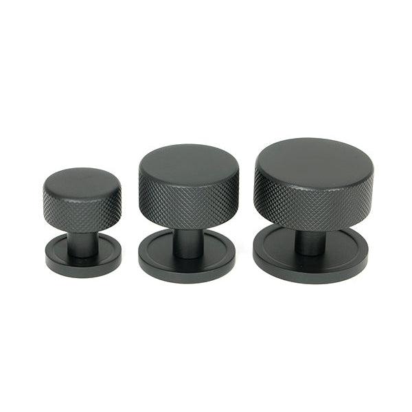 Matt Black Brompton Cabinet Knob - 38mm (Plain) | From The Anvil-Cabinet Knobs-Yester Home