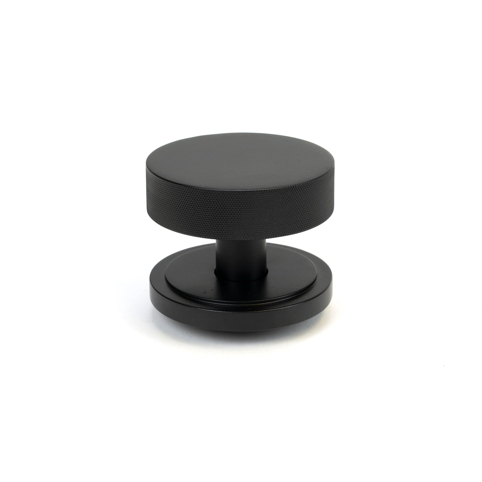 Matt Black Brompton Centre Door Knob (Art Deco) | From The Anvil-Centre Door Knobs-Yester Home