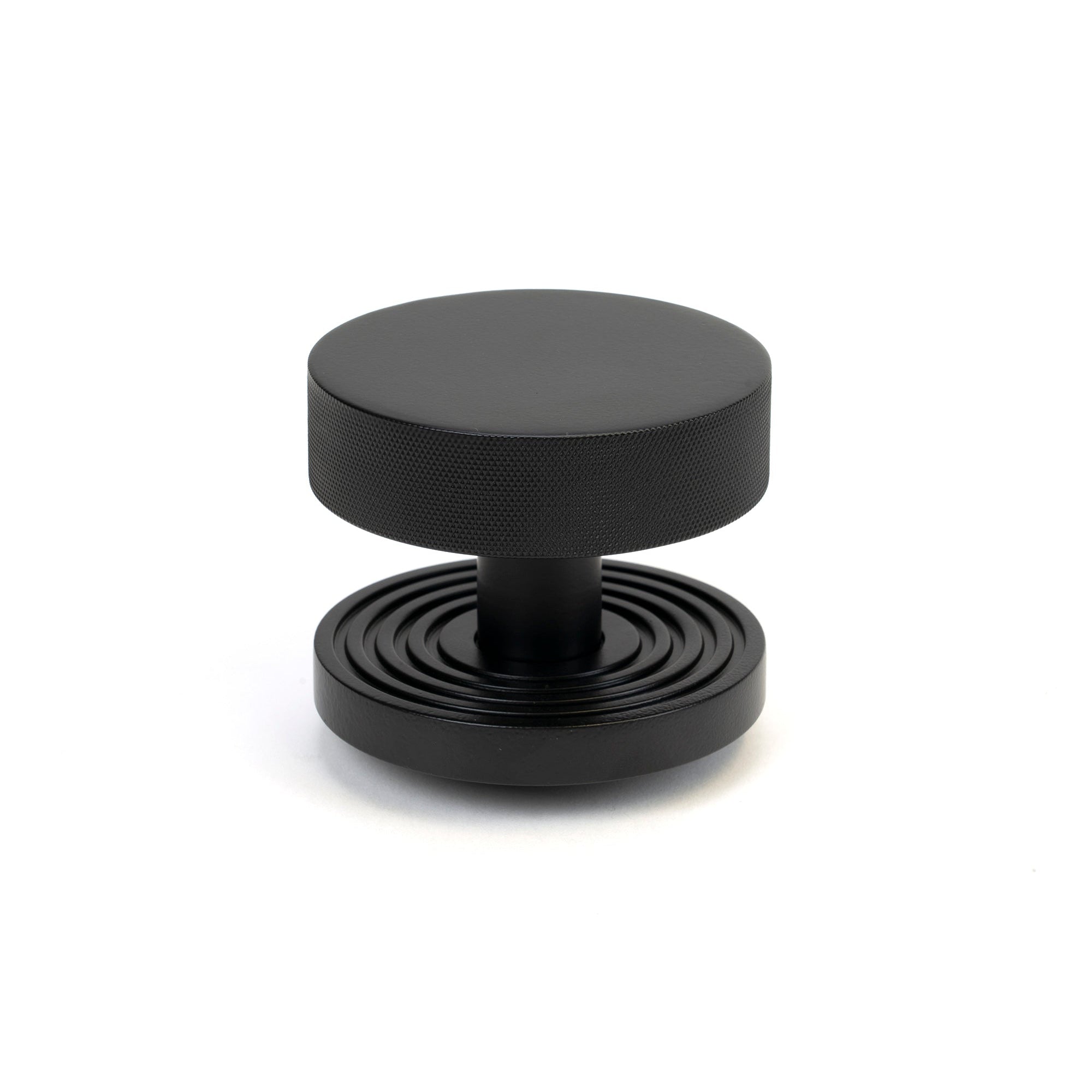 Matt Black Brompton Centre Door Knob (Beehive) | From The Anvil-Centre Door Knobs-Yester Home