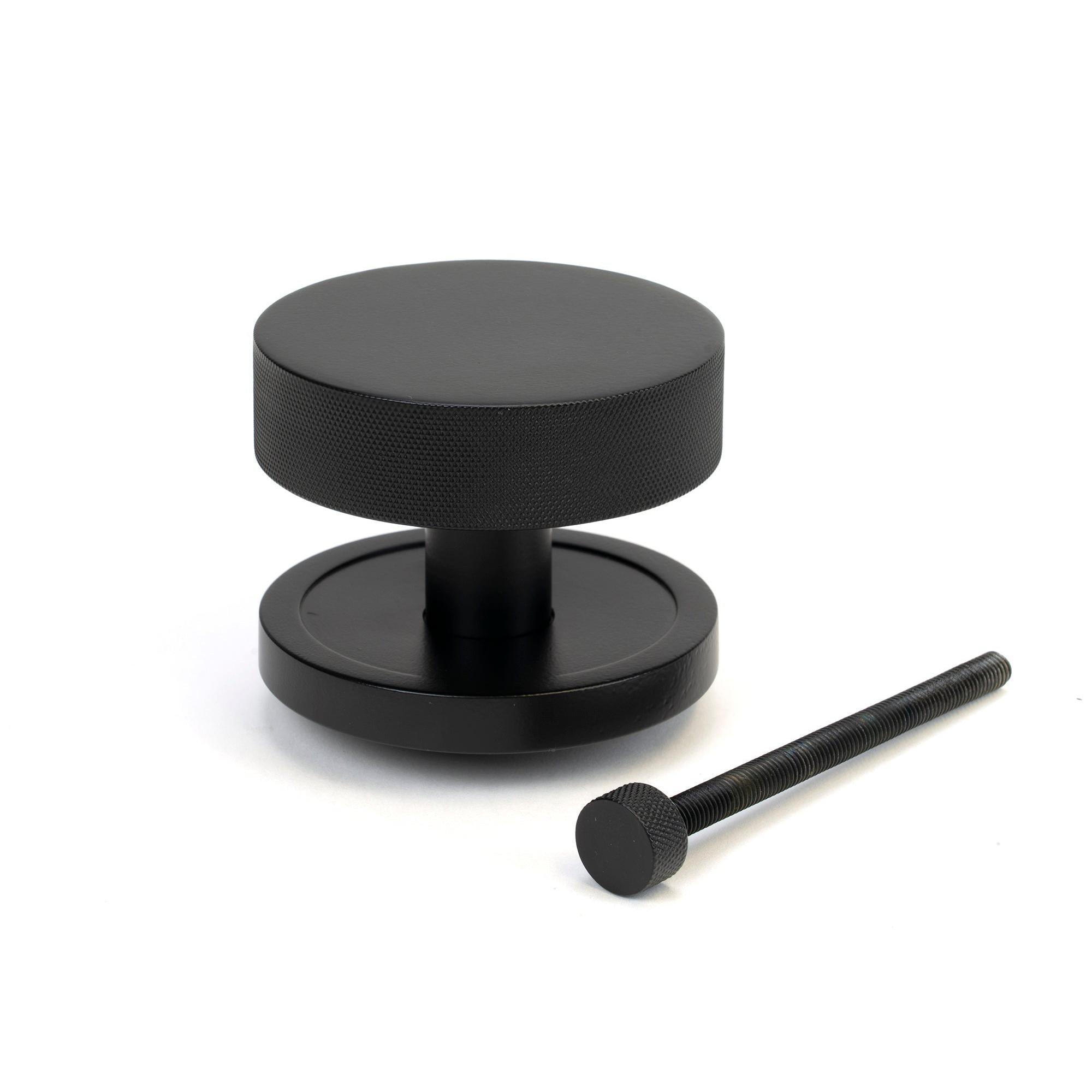 Matt Black Brompton Centre Door Knob (Plain) | From The Anvil - Centre Door Knobs - From The Anvil - Yester Home