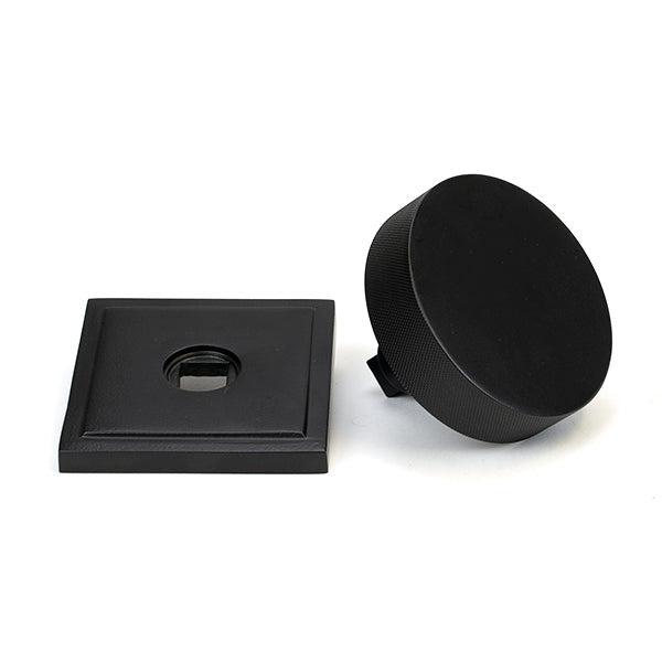 Matt Black Brompton Centre Door Knob (Square) | From The Anvil-Centre Door Knobs-Yester Home