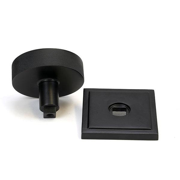 Matt Black Brompton Centre Door Knob (Square) | From The Anvil-Centre Door Knobs-Yester Home