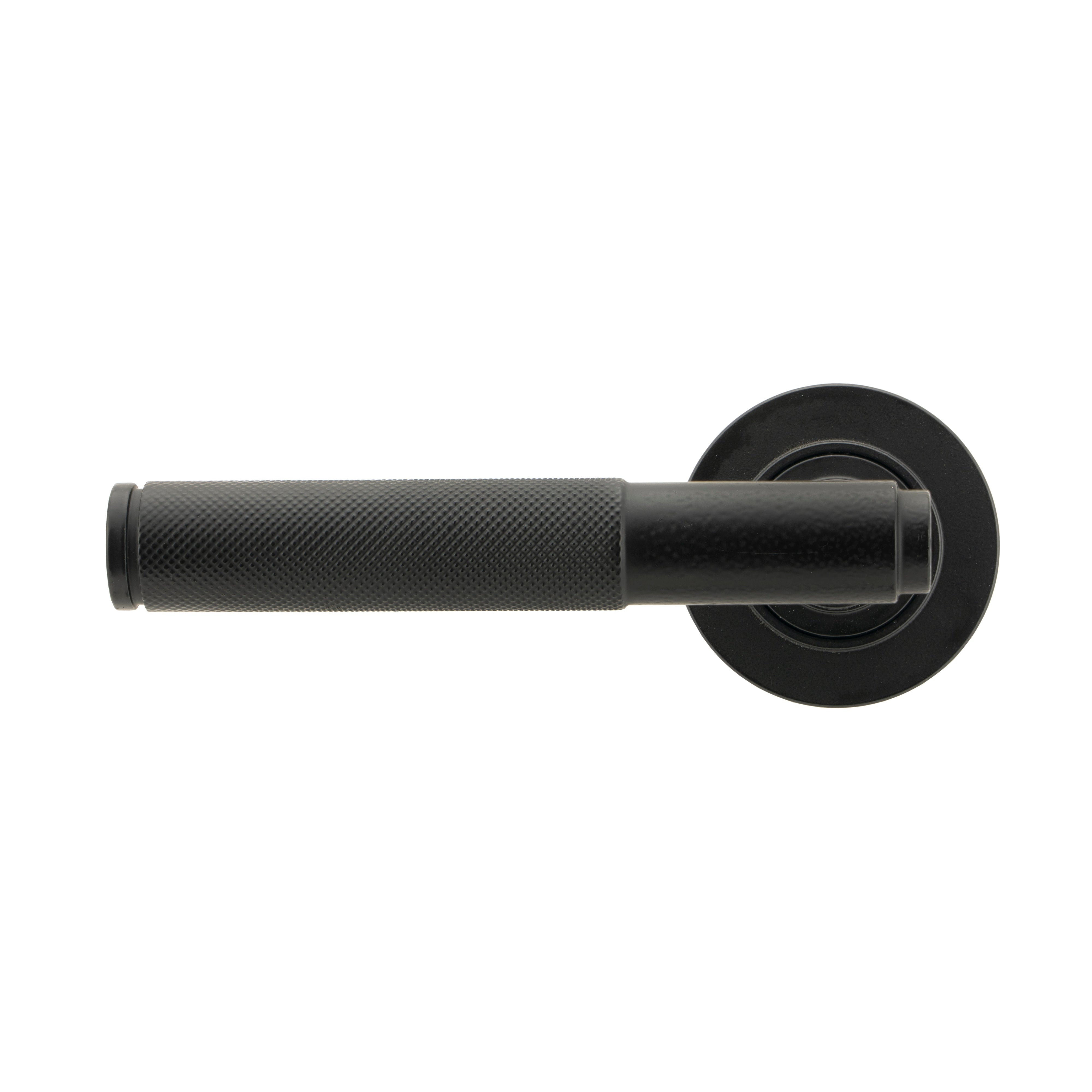 Matt Black Brompton Lever on Rose Set (Plain) | From The Anvil-Concealed-Yester Home