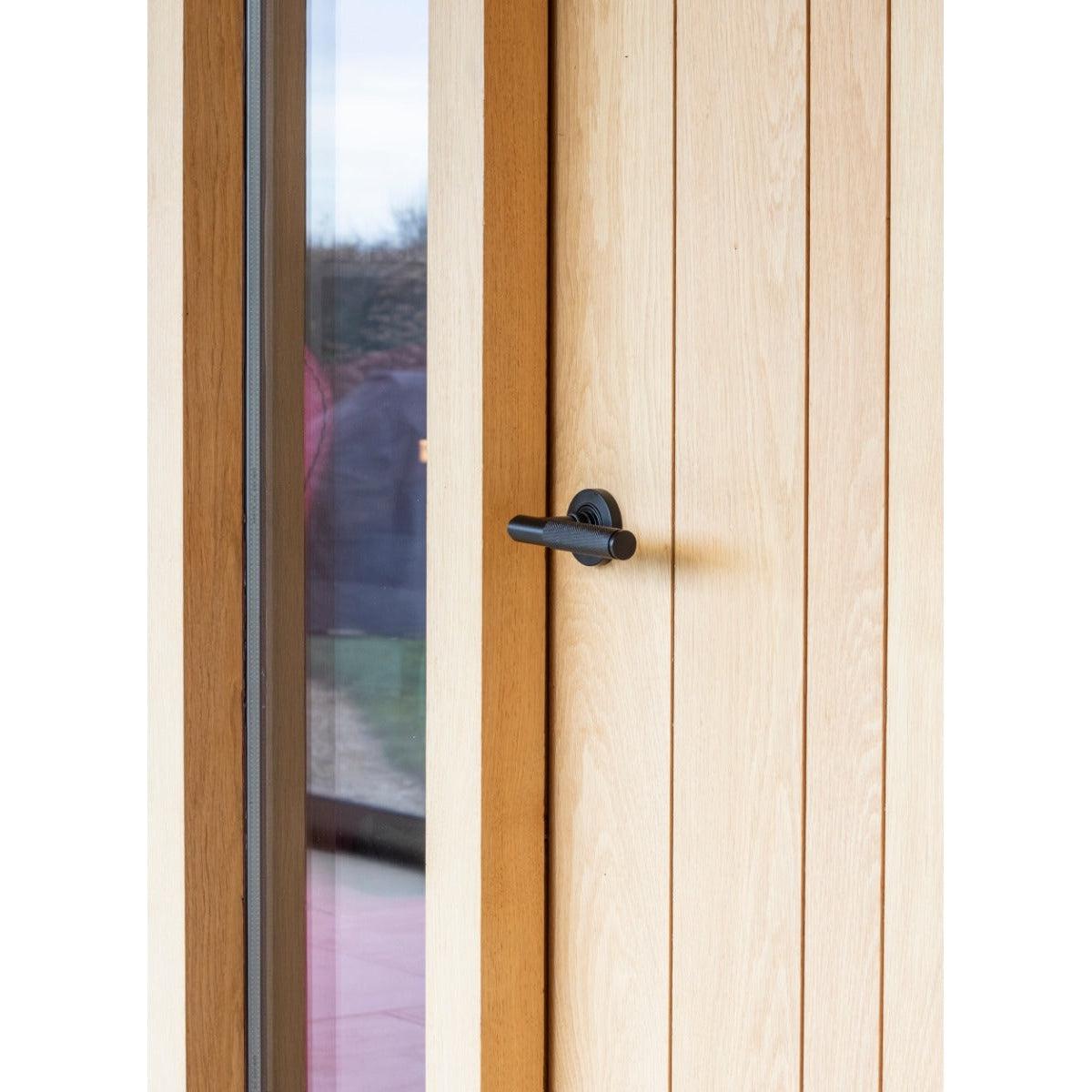 Matt Black Brompton Lever on Rose Set (Plain) - Unsprung | From The Anvil-Concealed-Yester Home