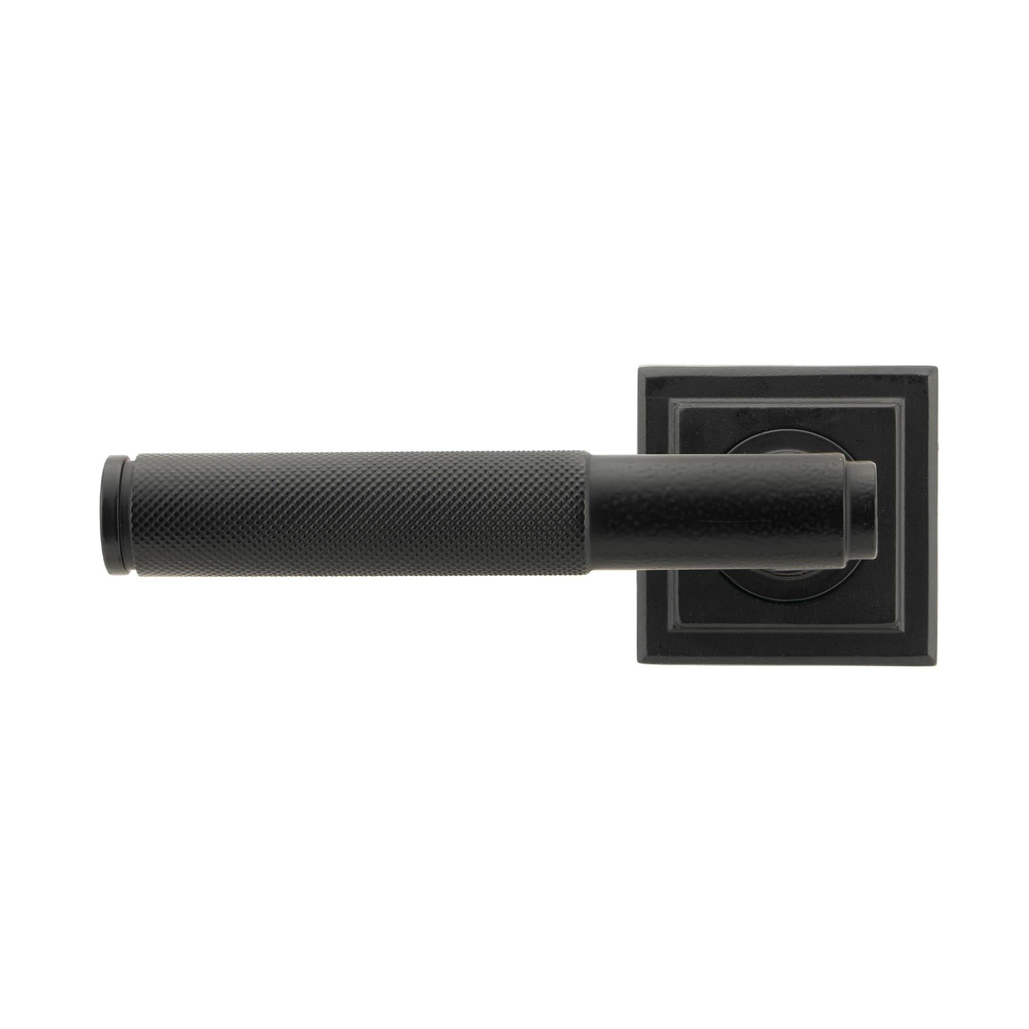 Matt Black Brompton Lever on Rose Set (Square) - Unsprung | From The Anvil - Concealed - From The Anvil - Yester Home