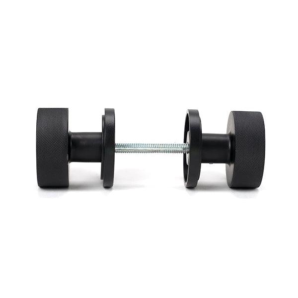Matt Black Brompton Mortice/Rim Knob Set (Art Deco) | From The Anvil-Mortice Knobs-Yester Home