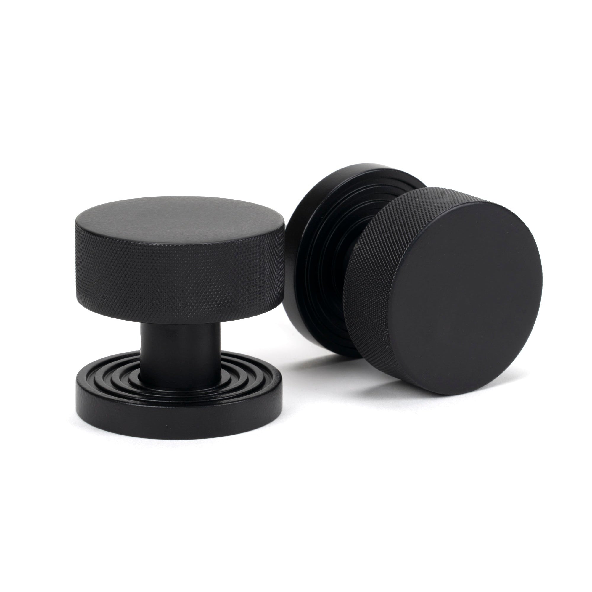 Matt Black Brompton Mortice/Rim Knob Set (Beehive) | From The Anvil-Mortice Knobs-Yester Home